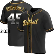 Elvin Rodriguez Men's Detroit Tigers Black Golden Replica Alternate Jersey