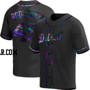 Elvin Rodriguez Men's Detroit Tigers Black Holographic Replica Alternate Jersey