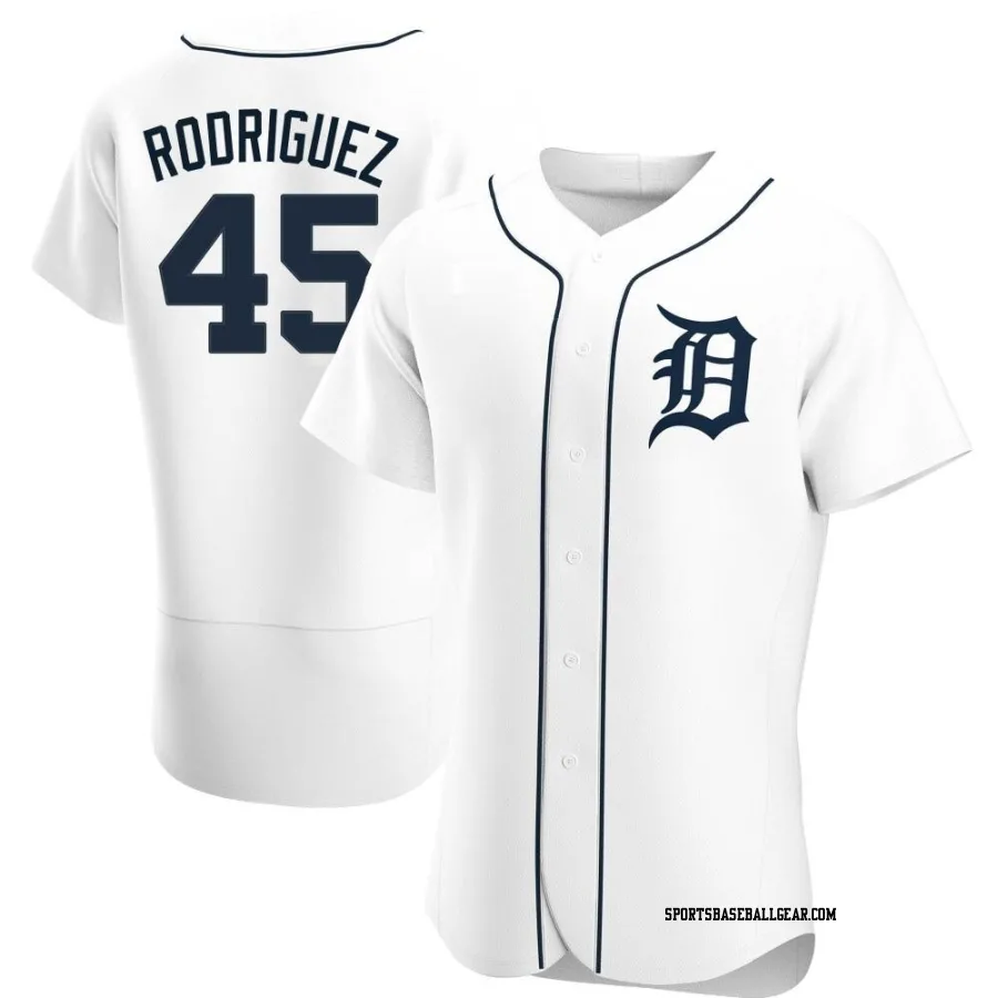 Elvin Rodriguez Men's Detroit Tigers White Authentic Home Jersey