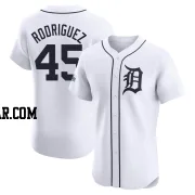 Elvin Rodriguez Men's Detroit Tigers White Elite Home Patch Jersey