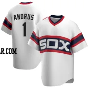 Elvis Andrus Men's Chicago White Sox White Replica Cooperstown Collection Jersey