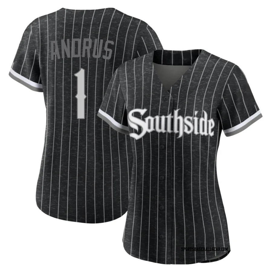 Elvis Andrus Women's Chicago White Sox Black Authentic 2021 City Connect Jersey