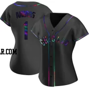 Elvis Andrus Women's Chicago White Sox Black Holographic Replica Alternate Jersey