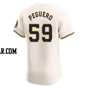 Elvis Peguero Men's Milwaukee Brewers Cream Elite Home Jersey