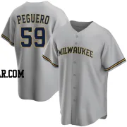 Elvis Peguero Men's Milwaukee Brewers Gray Replica Road Jersey