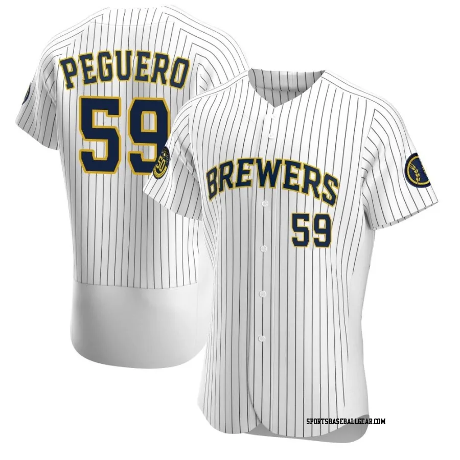 Elvis Peguero Men's Milwaukee Brewers White Authentic Alternate Jersey