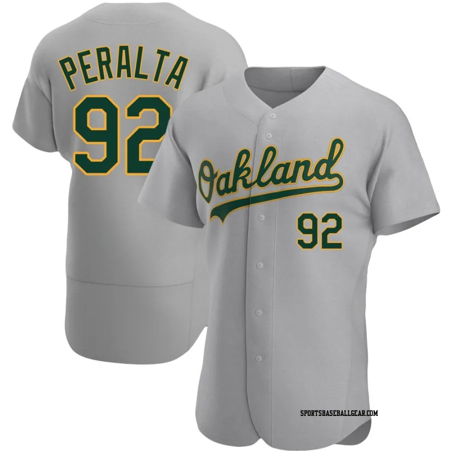 Elvis Peralta Men's Oakland Athletics Gray Authentic Road Jersey