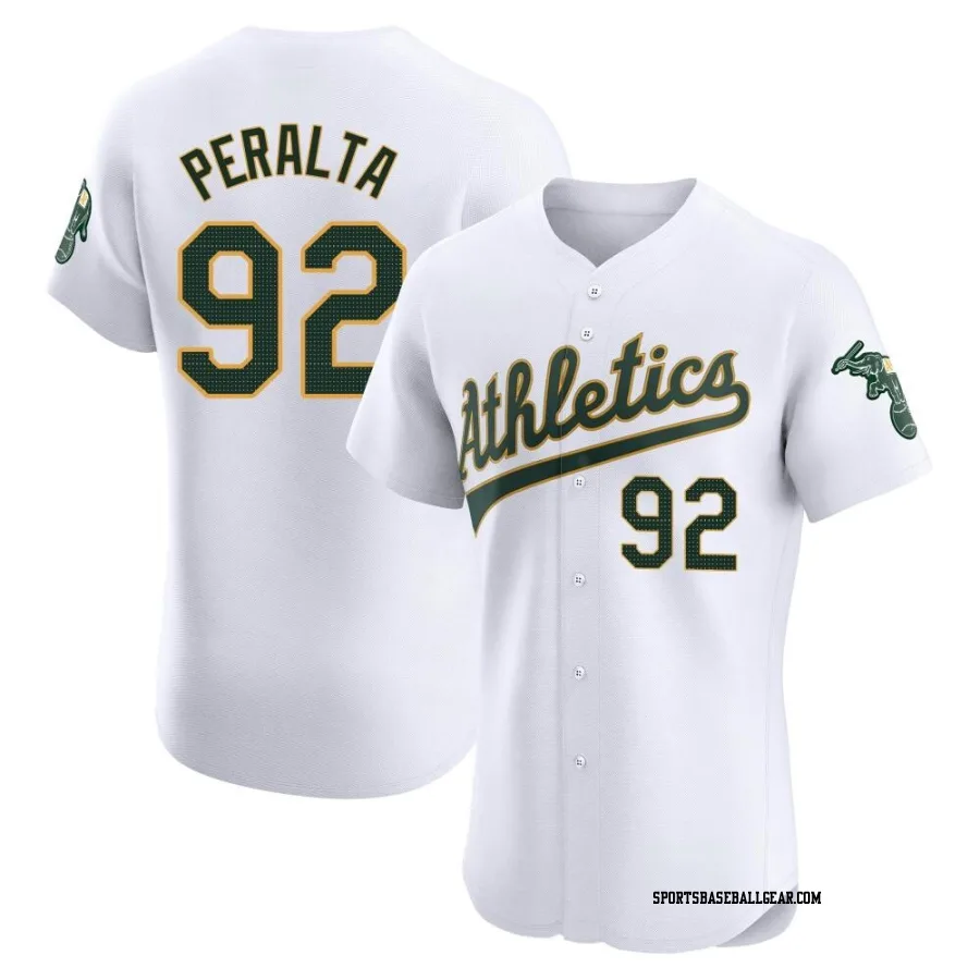 Elvis Peralta Men's Oakland Athletics White Elite Home Jersey