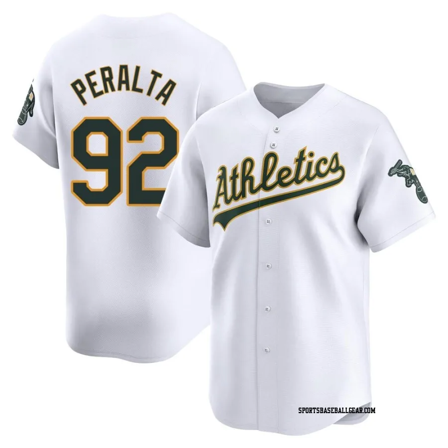 Elvis Peralta Men's Oakland Athletics White Limited Home Jersey