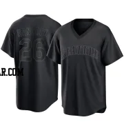 Emerson Hancock Men's Seattle Mariners Black Replica Pitch Fashion Jersey