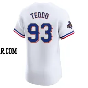 Emiliano Teodo Men's Texas Rangers Gold Elite White 2024 Collection Jersey