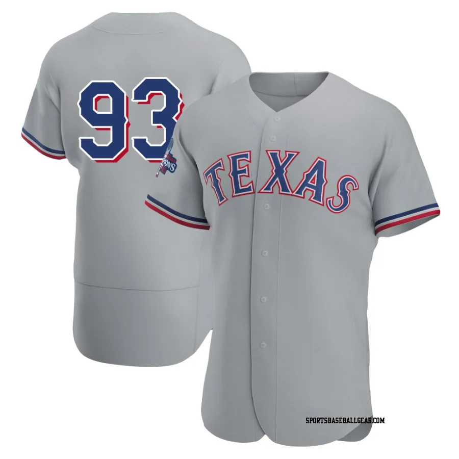 Emiliano Teodo Men's Texas Rangers Gray Authentic Road 2023 World Series Champions Jersey