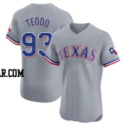 Emiliano Teodo Men's Texas Rangers Gray Elite Road Jersey