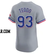 Emiliano Teodo Men's Texas Rangers Gray Elite Road Jersey