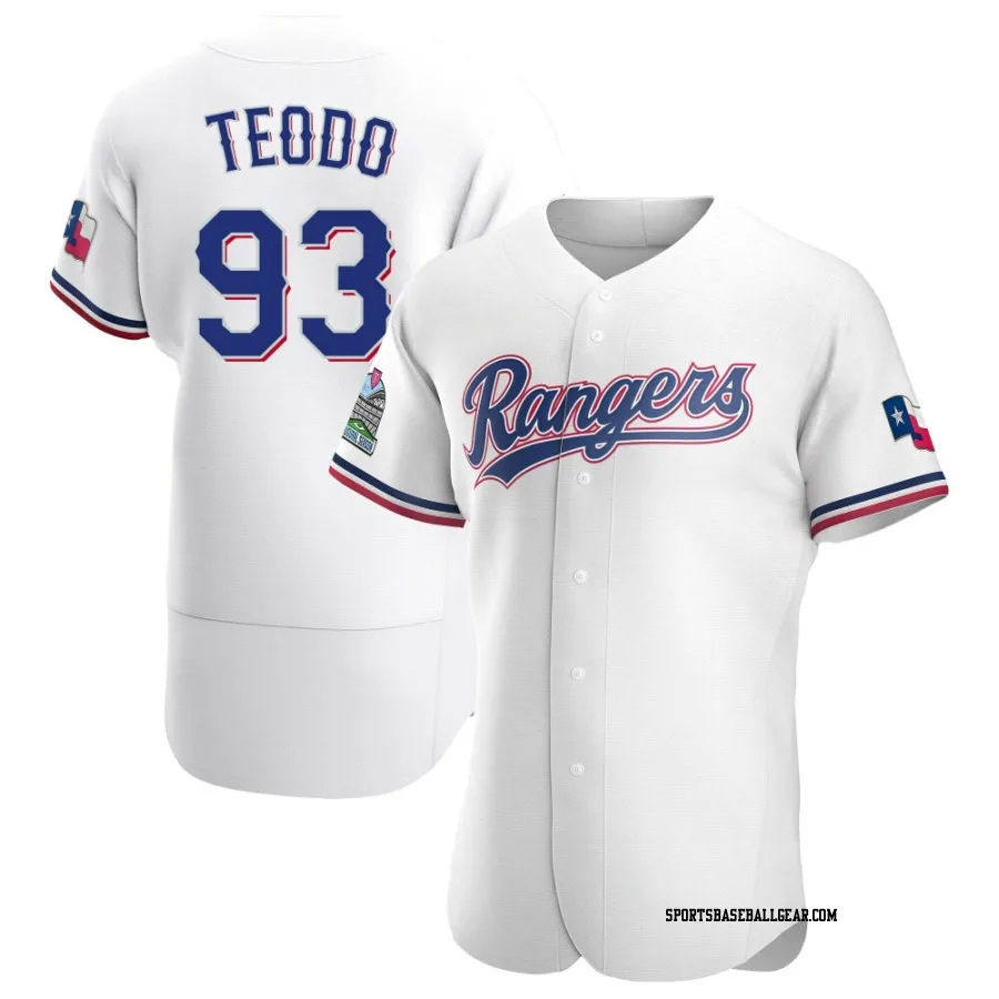 Emiliano Teodo Men's Texas Rangers White Authentic Home Jersey