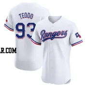 Emiliano Teodo Men's Texas Rangers White Elite Home Jersey