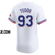 Emiliano Teodo Men's Texas Rangers White Elite Home Jersey