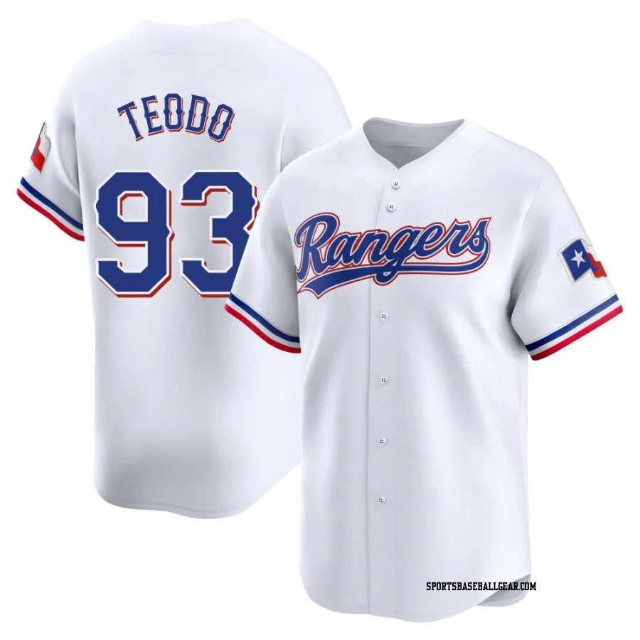 Emiliano Teodo Men's Texas Rangers White Limited Home Jersey