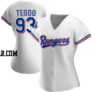 Emiliano Teodo Women's Texas Rangers White Authentic Home 2023 World Series Champions Jersey