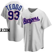 Emiliano Teodo Youth Texas Rangers White Replica Home Cooperstown Collection Jersey