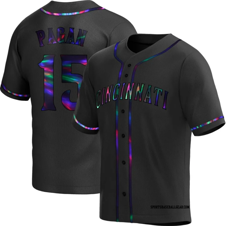 Emilio Pagan Men's Cincinnati Reds Black Holographic Replica Alternate Jersey