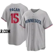 Emilio Pagan Men's Minnesota Twins Gray Replica Road Jersey