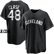 Emmanuel Clase Men's Cleveland Guardians Black/White Replica Jersey