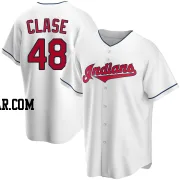 Emmanuel Clase Men's Cleveland Guardians White Replica Home Jersey