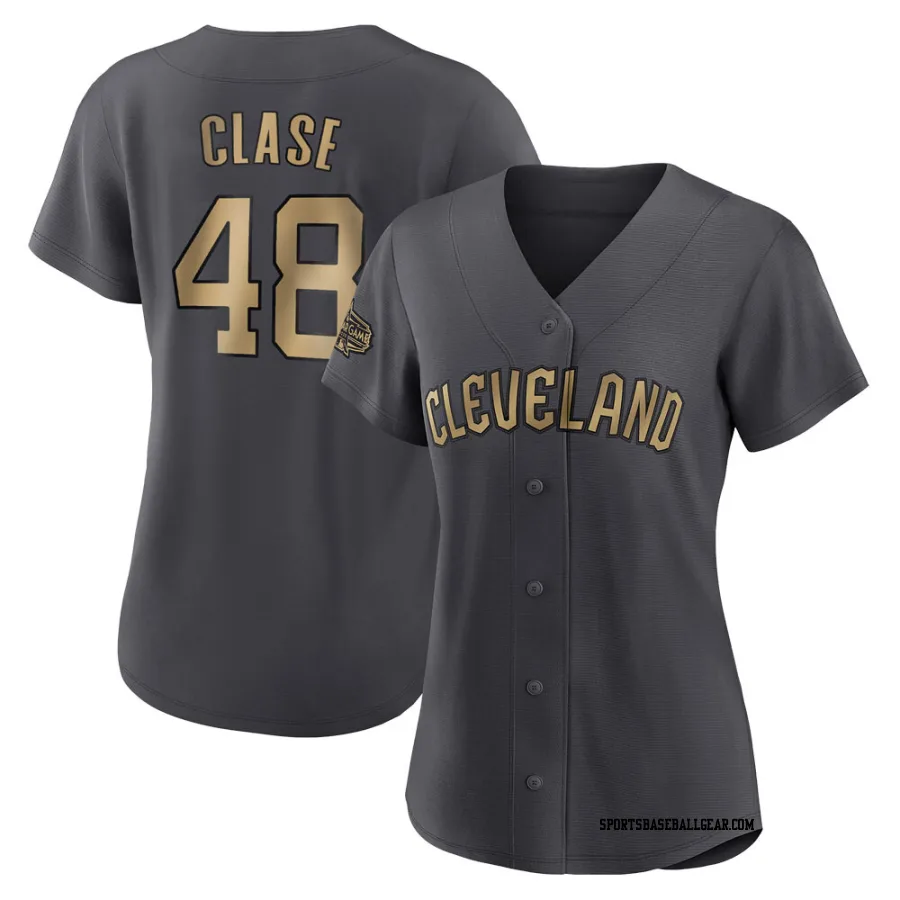 Emmanuel Clase Women's Cleveland Guardians Charcoal Game Authentic 2022 All-Star Jersey