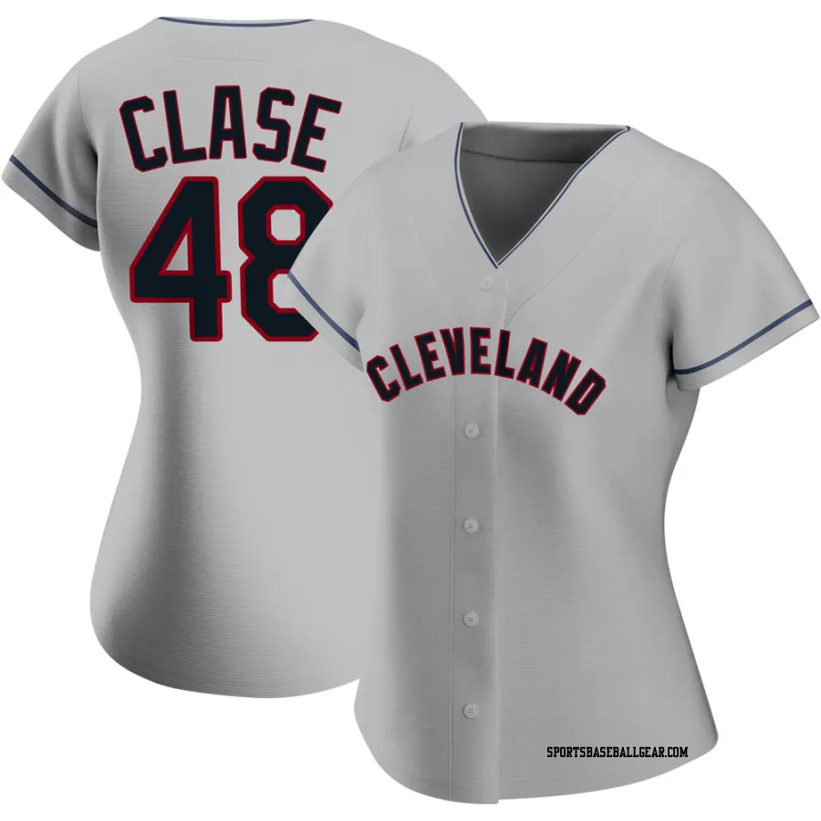 Emmanuel Clase Women's Cleveland Guardians Gray Replica Road Jersey