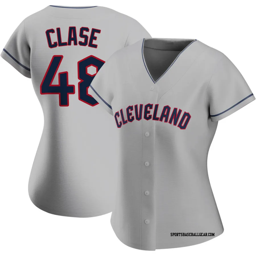 Emmanuel Clase Women's Cleveland Guardians Gray Replica Road Jersey