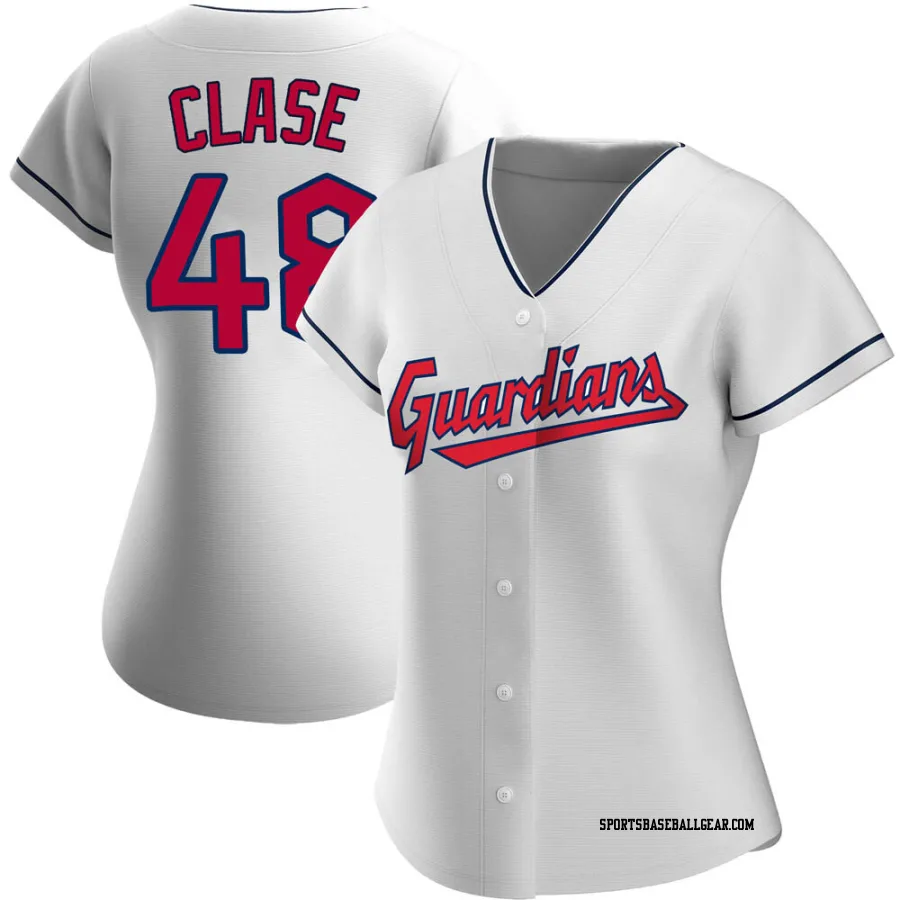 Emmanuel Clase Women's Cleveland Guardians White Authentic Home Jersey