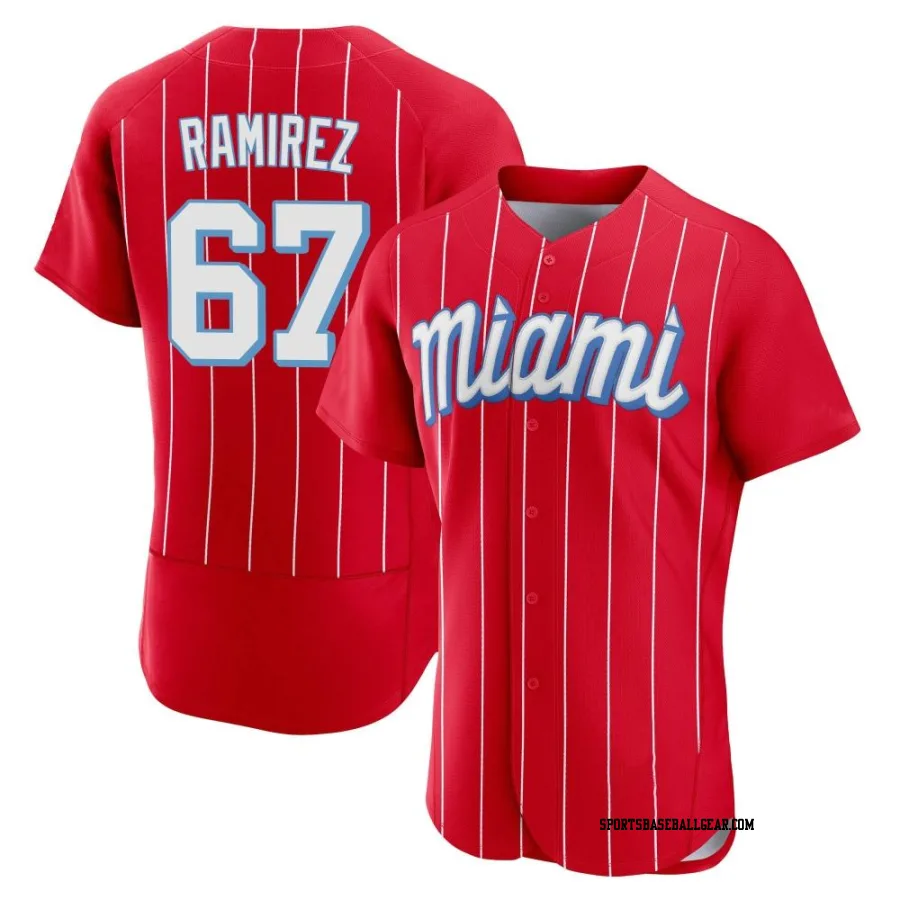 Emmanuel Ramirez Men's Miami Marlins Red Authentic 2021 City Connect Jersey