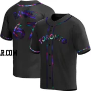 Emmanuel Ramirez Men's Toronto Blue Jays Black Holographic Replica Alternate Jersey