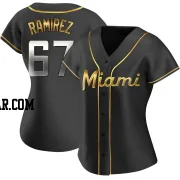 Emmanuel Ramirez Women's Miami Marlins Black Golden Replica Alternate Jersey