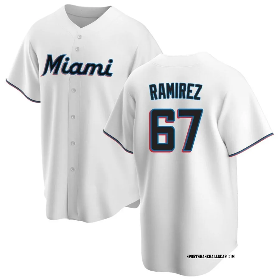 Emmanuel Ramirez Youth Miami Marlins White Replica Home Jersey