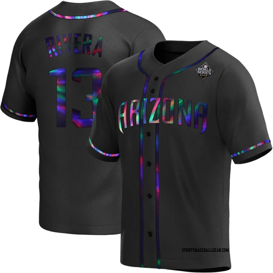 Emmanuel Rivera Men's Arizona Diamondbacks Black Holographic Replica Alternate 2023 World Series Jersey