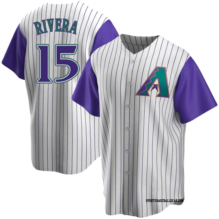 Emmanuel Rivera Men's Arizona Diamondbacks Cream/Purple Replica Alternate Cooperstown Collection Jersey