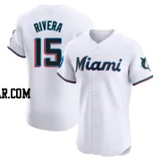 Emmanuel Rivera Men's Miami Marlins White Elite Home Patch Jersey