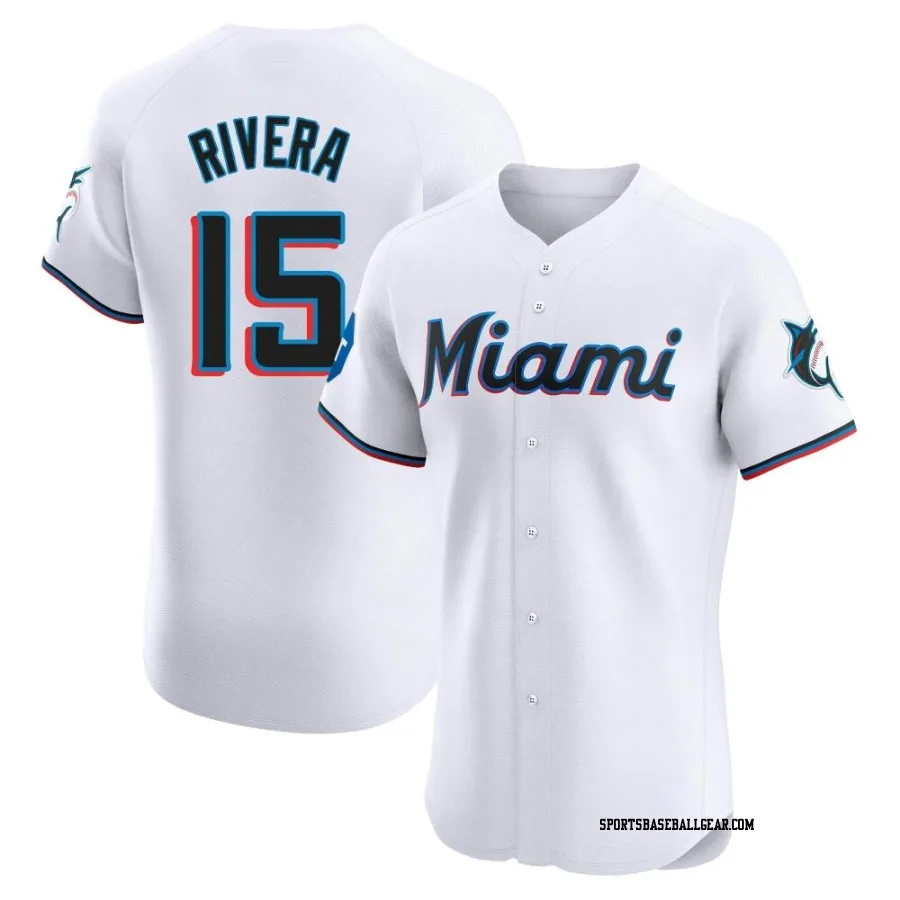 Emmanuel Rivera Men's Miami Marlins White Elite Home Patch Jersey