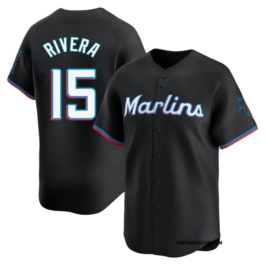 Emmanuel Rivera Youth Miami Marlins Black Limited Alternate Jersey