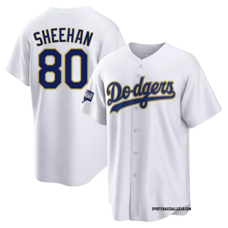 Emmet Sheehan Men's Los Angeles Dodgers White/Gold Replica 2021 Gold Program Player Jersey