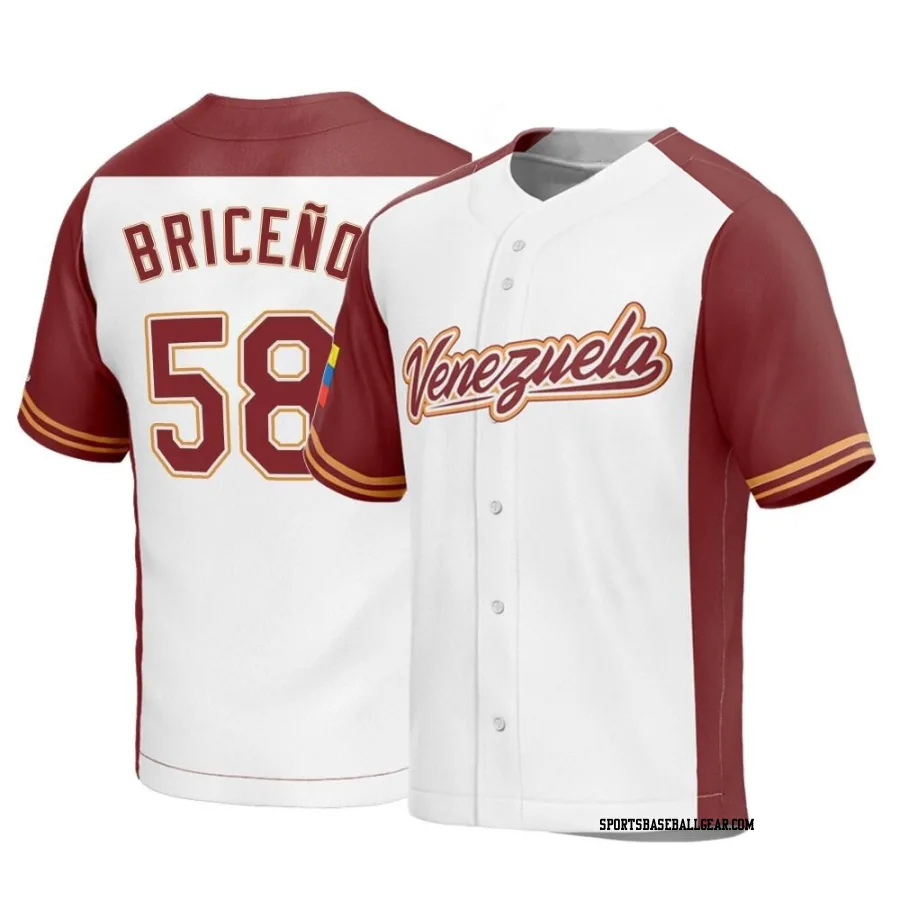 Endrys Briceno Men's Venezuela Baseball White Replica 2023 World Baseball Classic Jersey