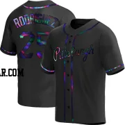 Endy Rodriguez Men's Pittsburgh Pirates Black Holographic Replica Alternate Jersey