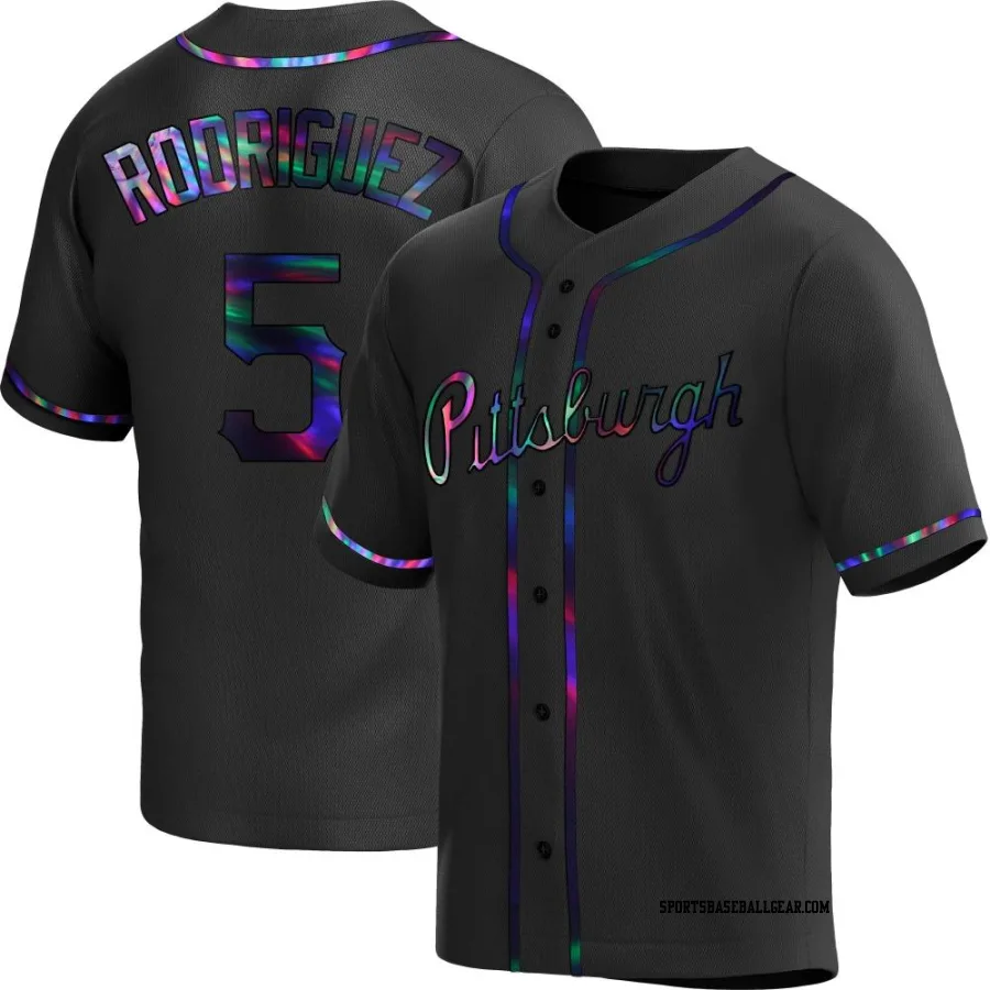 Endy Rodriguez Men's Pittsburgh Pirates Black Holographic Replica Alternate Jersey