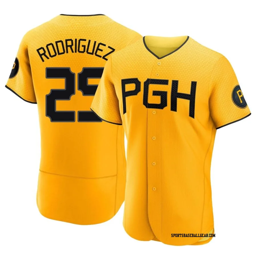 Endy Rodriguez Men's Pittsburgh Pirates Gold Authentic 2023 City Connect Jersey