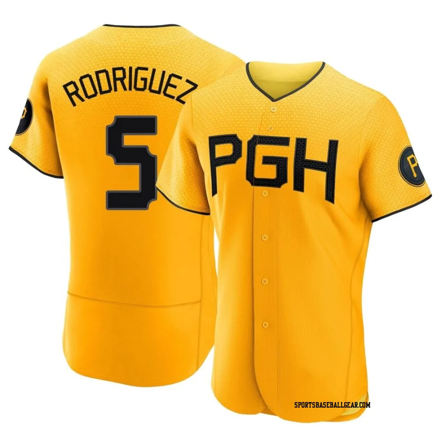 Endy Rodriguez Men's Pittsburgh Pirates Gold Authentic 2023 City Connect Jersey