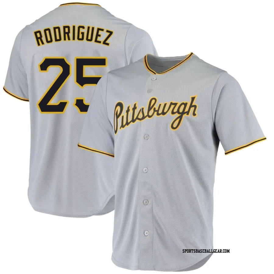 Endy Rodriguez Men's Pittsburgh Pirates Gray Replica Road Jersey