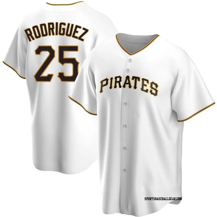 Endy Rodriguez Men's Pittsburgh Pirates White Replica Home Jersey