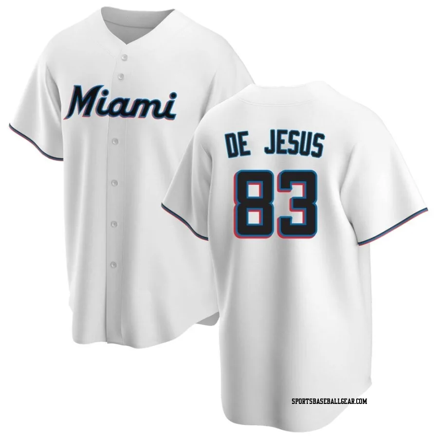 Enmanuel De Jesus Men's Miami Marlins White Replica Home Jersey